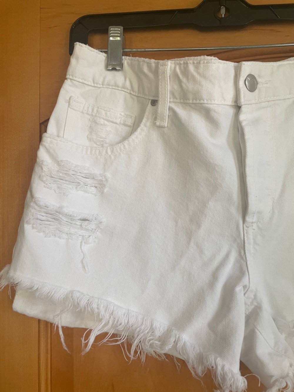 Joe’s Jeans White Distressed High-Rise Denim Shorts Size 29 Button Fly - Picture 3 of 12